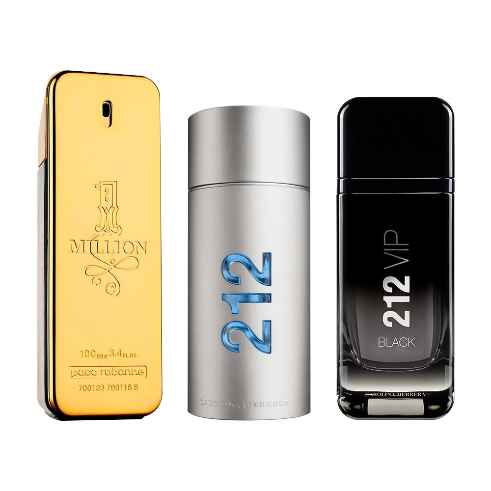 Zestaw 3 Perfum Męskich - 1 Million, 212 MEN i 212 Black