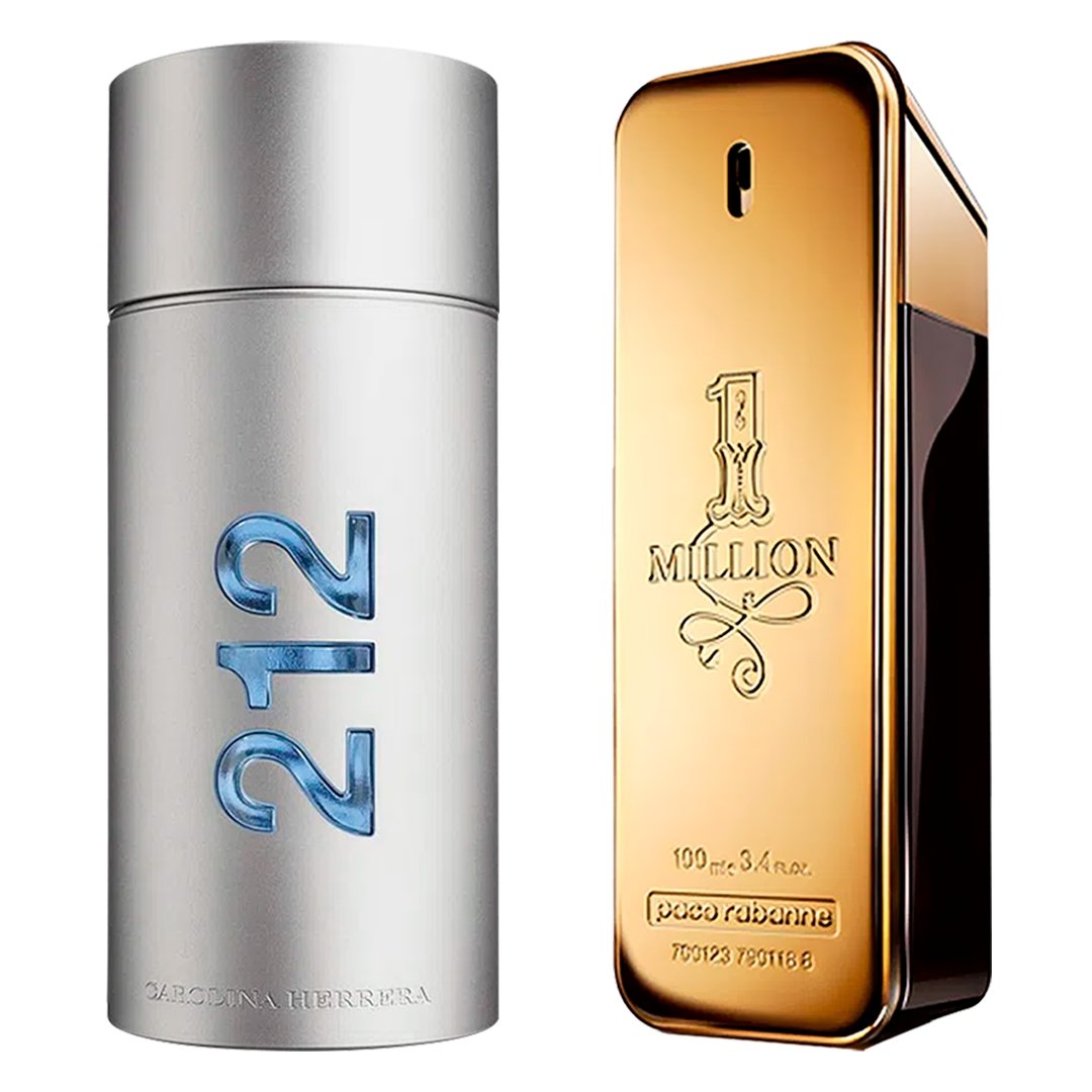 Zestaw Perfum Męskich - 212 MEN i 1 Million