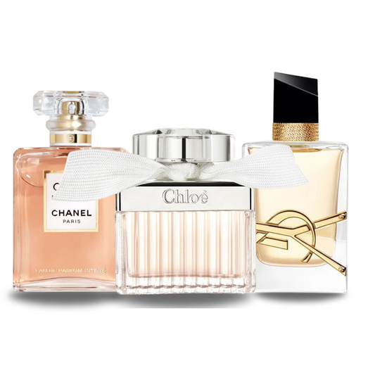 Zestaw 3 perfum Chanel COCO MADEMOISELLE, Yves Saint Laurent LIBRE i CHLOÉ 100ml