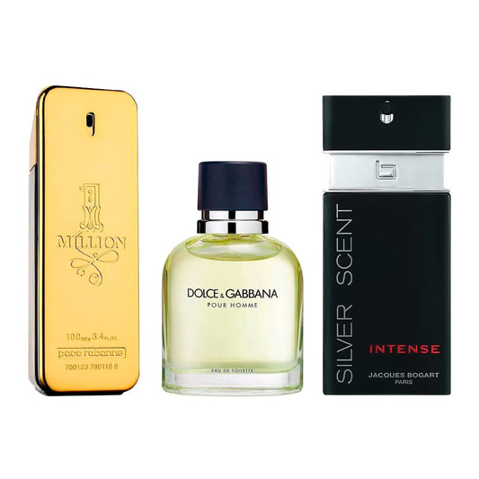 Zestaw 3 Perfum Męskich - 1 Million, D&G Pour Homme i Silver Scent