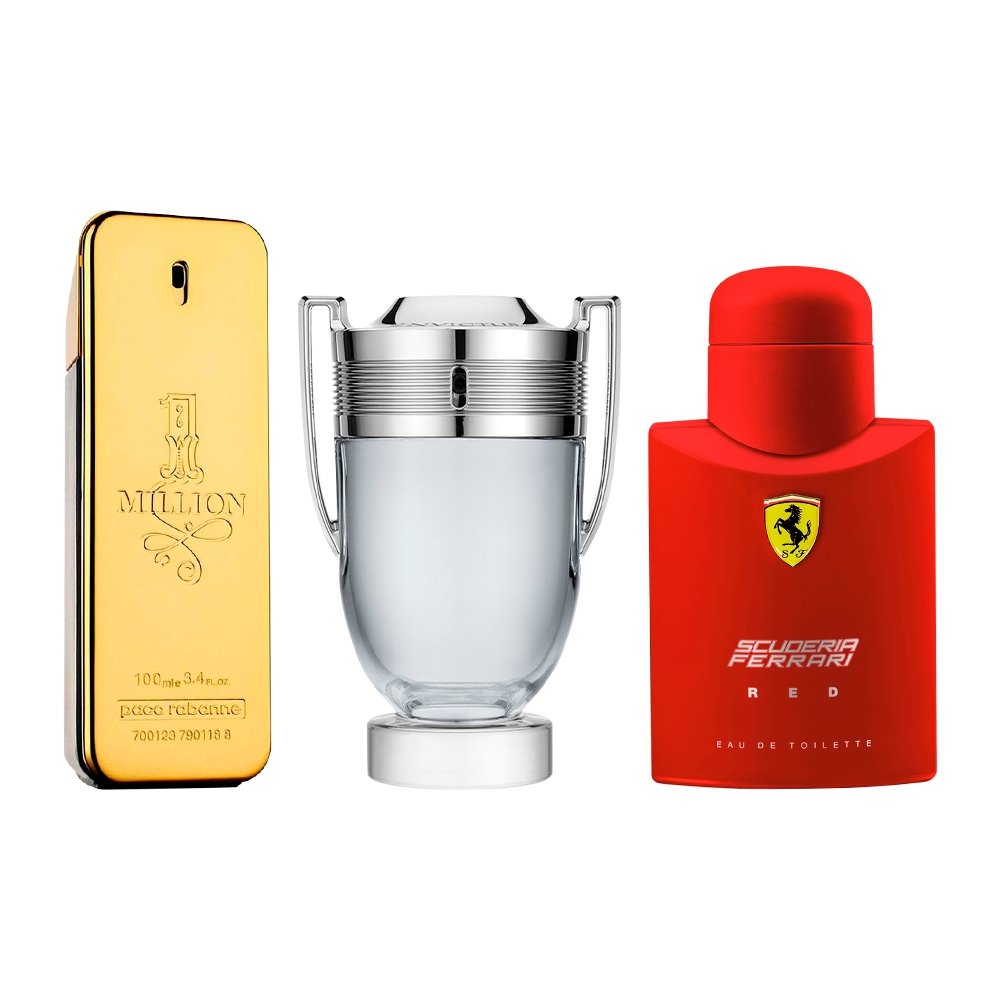 Zestaw 3 Perfum Męskich - 1 Million, Invictus i Ferrari Red