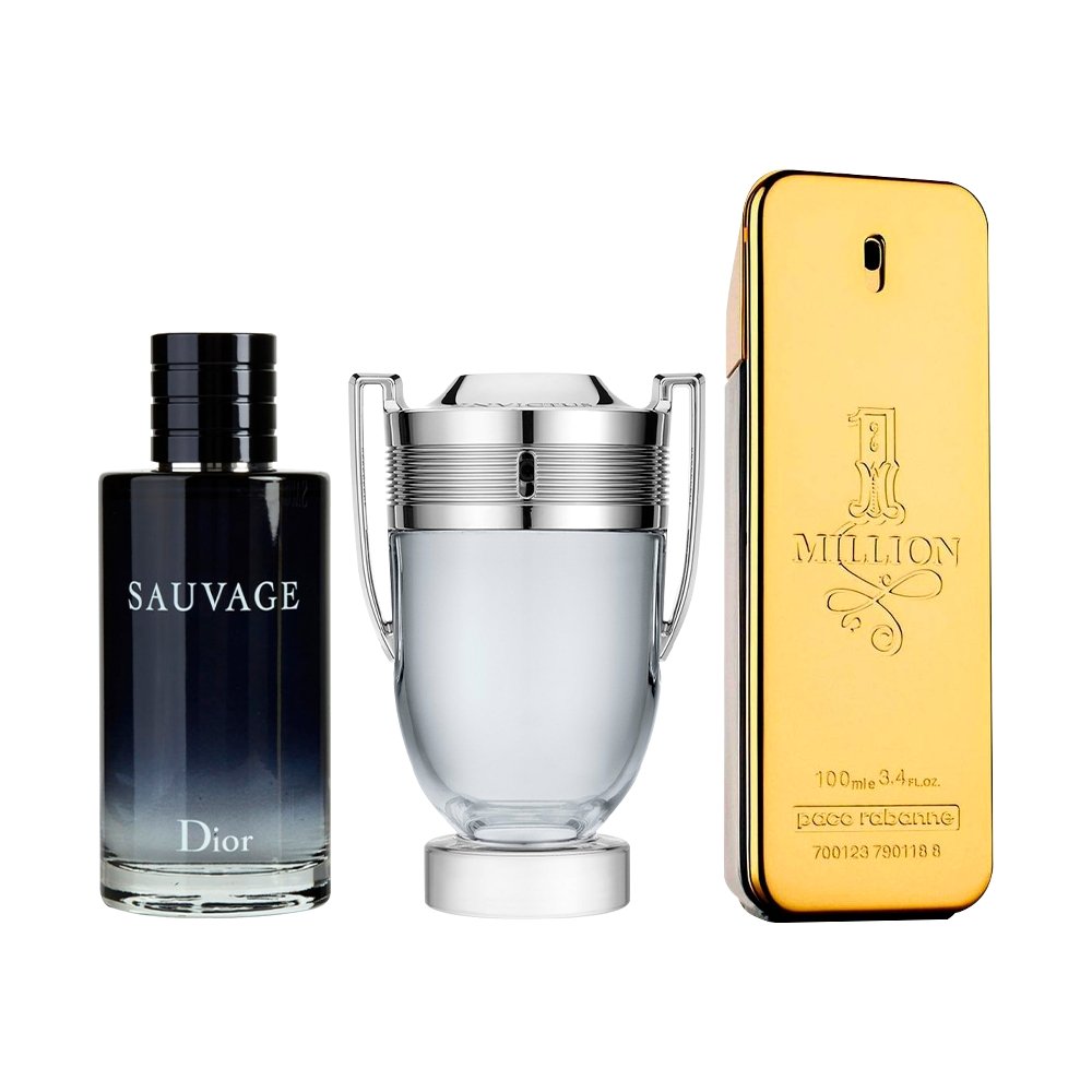 Zestaw 3 Perfum Męskich - Sauvage, Invictus i 1 Million